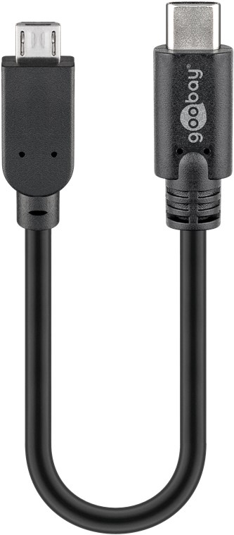 USB-C™ till Micro-B-kabel, OTG, 0,2 m, svart