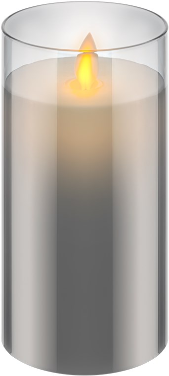 LED-ljus av äkta vax i glas, 7,5 x 15 cm