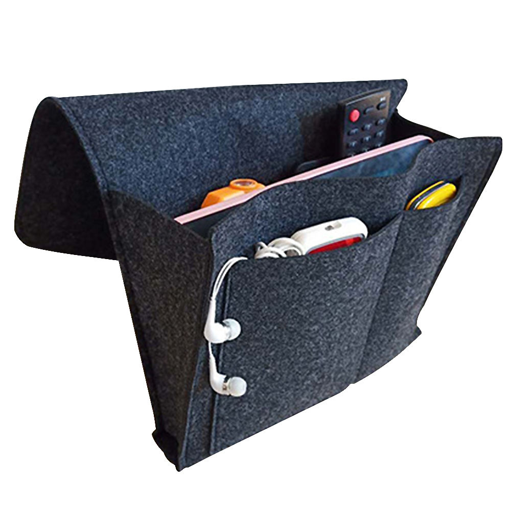 Förvaringsväska i filt för säng/soffa DarkGrey