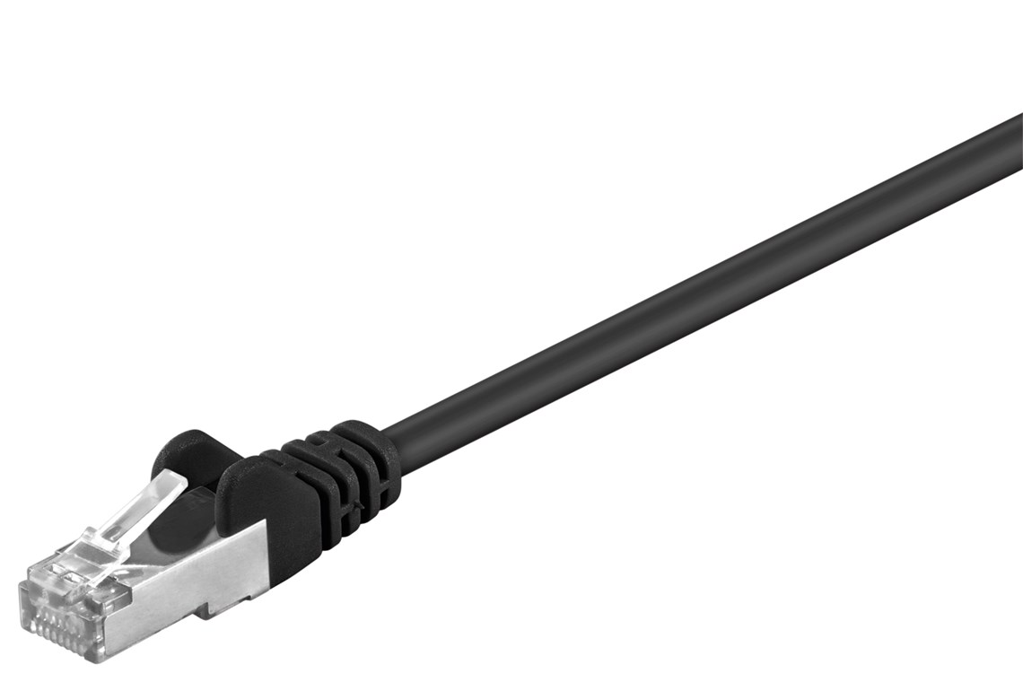 Patchkabel CAT 5e, SF/UTP, svart, 3 m