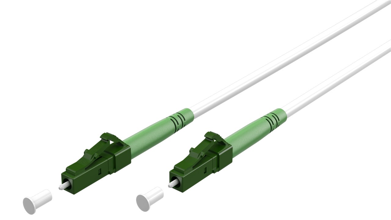 Fiberoptisk kabel (FTTH), Singlemode (OS2) White, vit (Simplex), 10 m