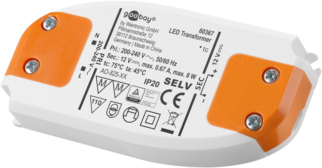 LED-transformator 12 V (DC) (DC), 8 W