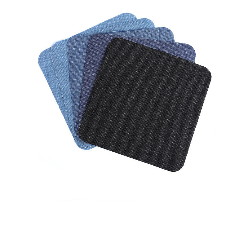 Firkantede strykemerker til jeans, 5-pakning DenimBlue 12.5x12.5 cm