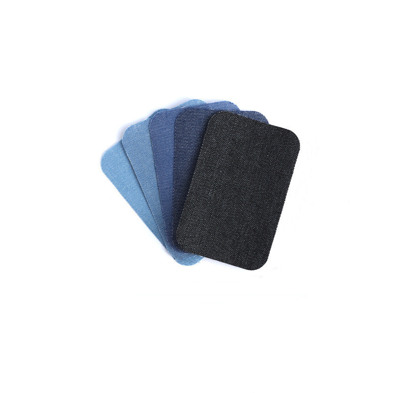 Firkantede strykemerker til jeans, 5-pakning DenimBlue 5x7.5 cm