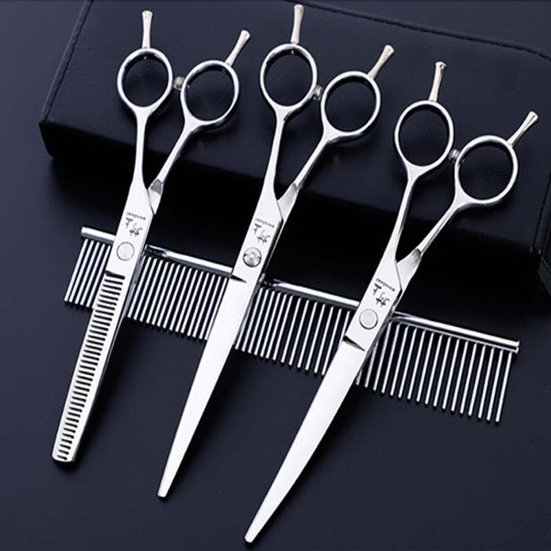 Sett for å klippe kjæledyr, 4 ulike sakser Silver