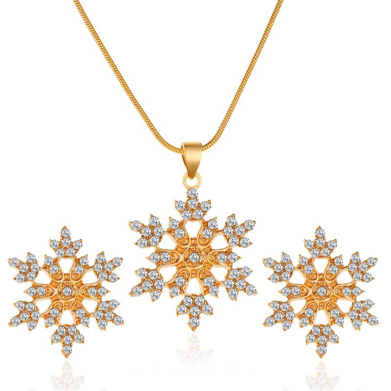 Snowflake Halsband Örhängen Set