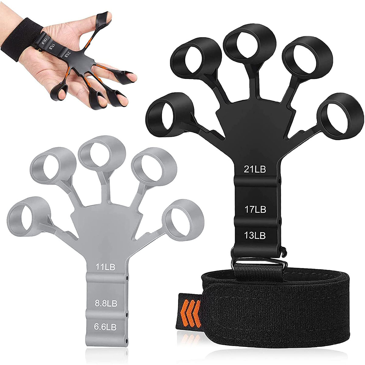 Fingertrener med 6 forskjellige motstander 2-pakning Multicolor1 L