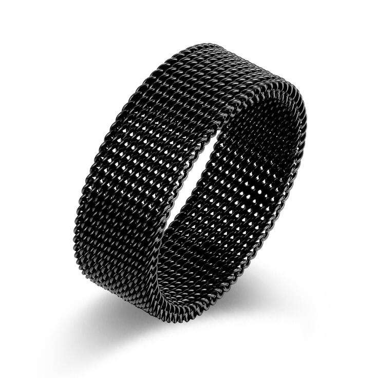 Fleksibel Mesh Ring i rustfritt stål Sort 19.9 mm