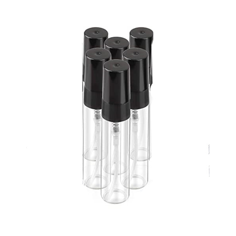 Mini refill parfymeflaske sprayflaske 5 ml 5-pakning Sort