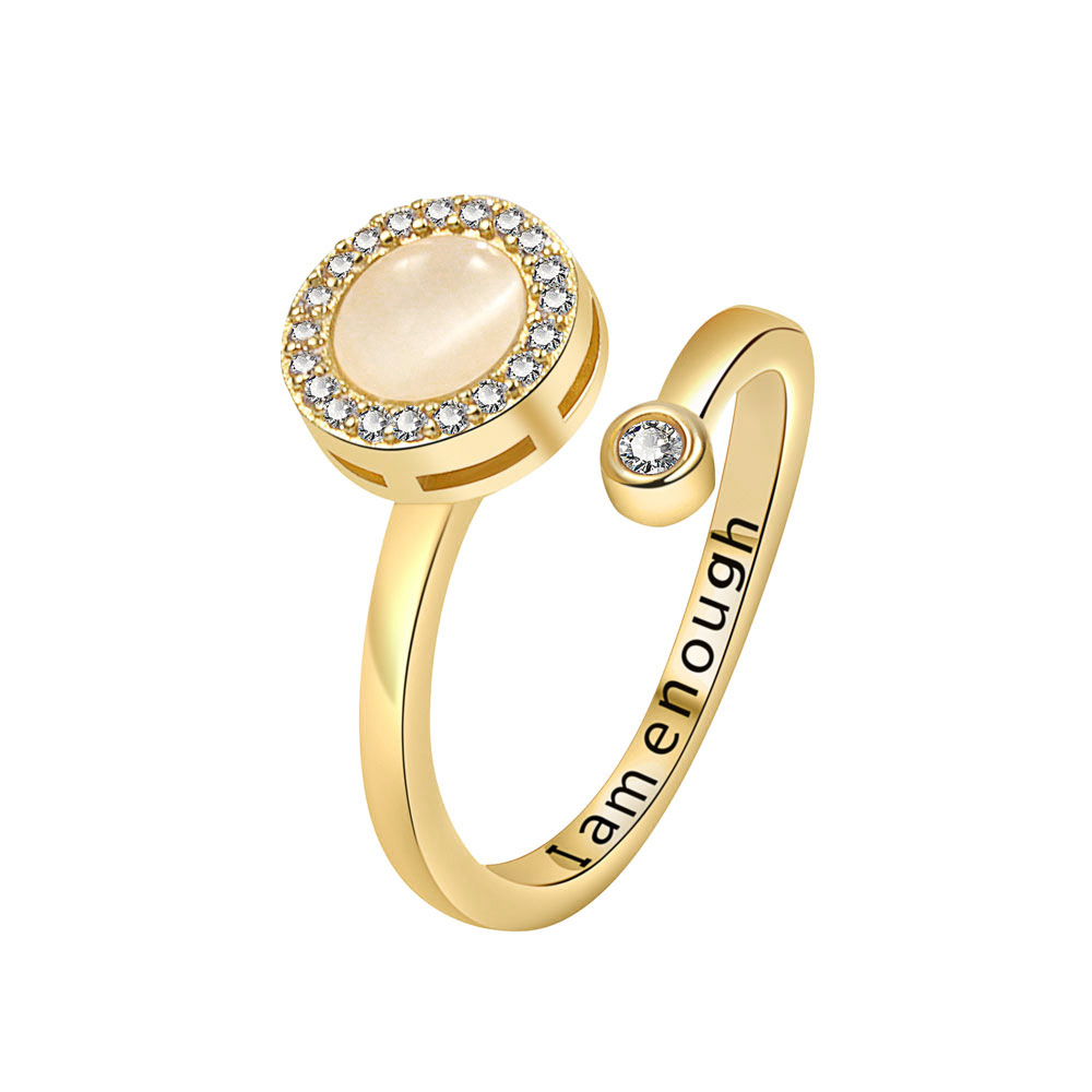 Justerbar åpen ring med roterbar rund dekorasjon Gull