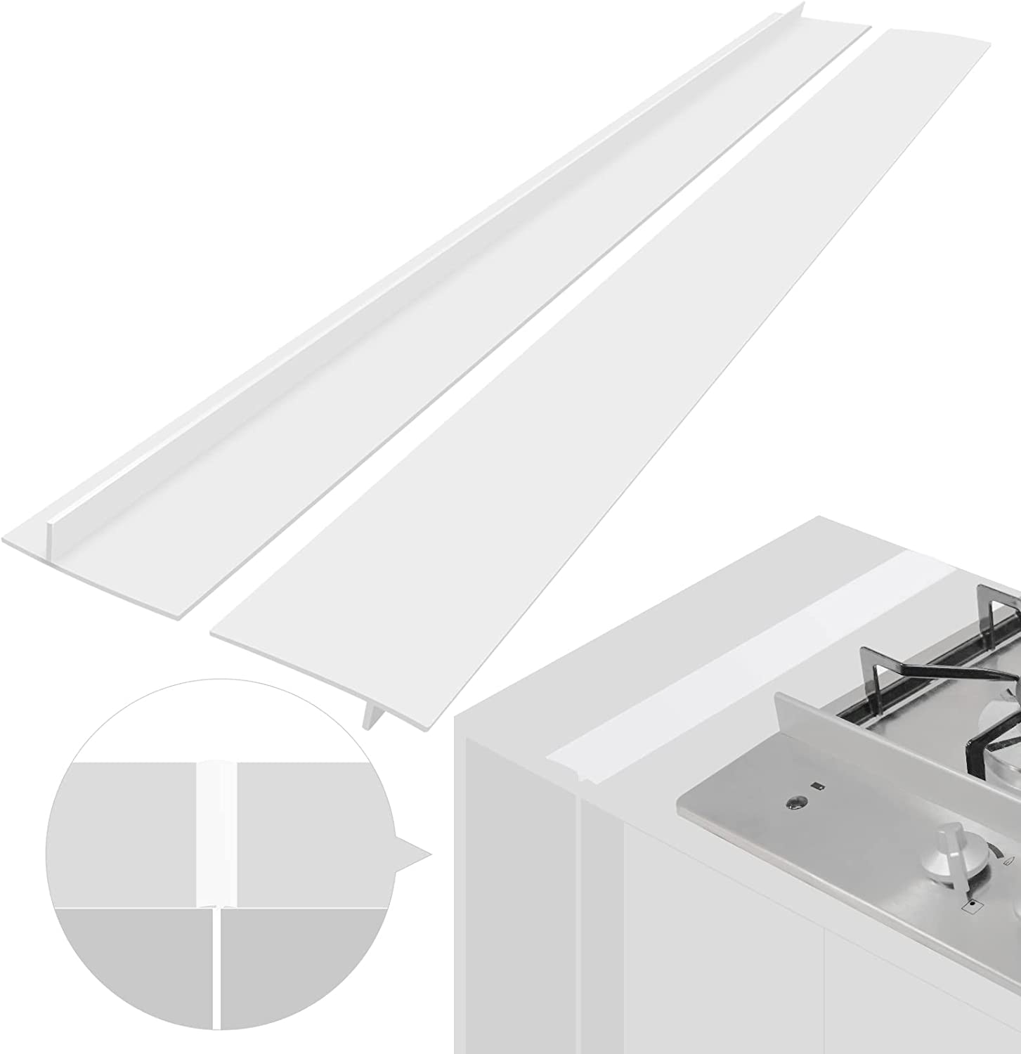 Tetningslist for komfyr, 61,5 cm, 2-pakning White