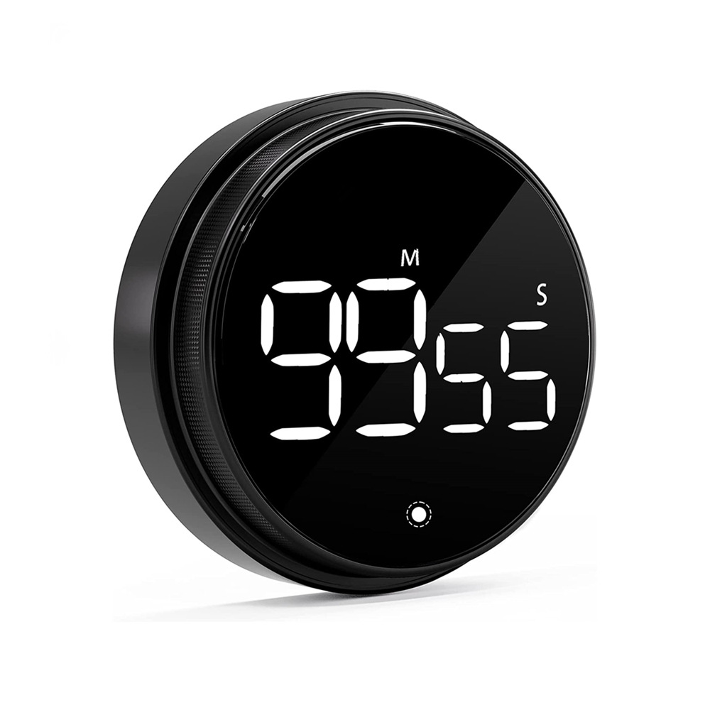 Digital kjøkkentimer, magnetisk nedtellingstidtaker med stort LED-display Black