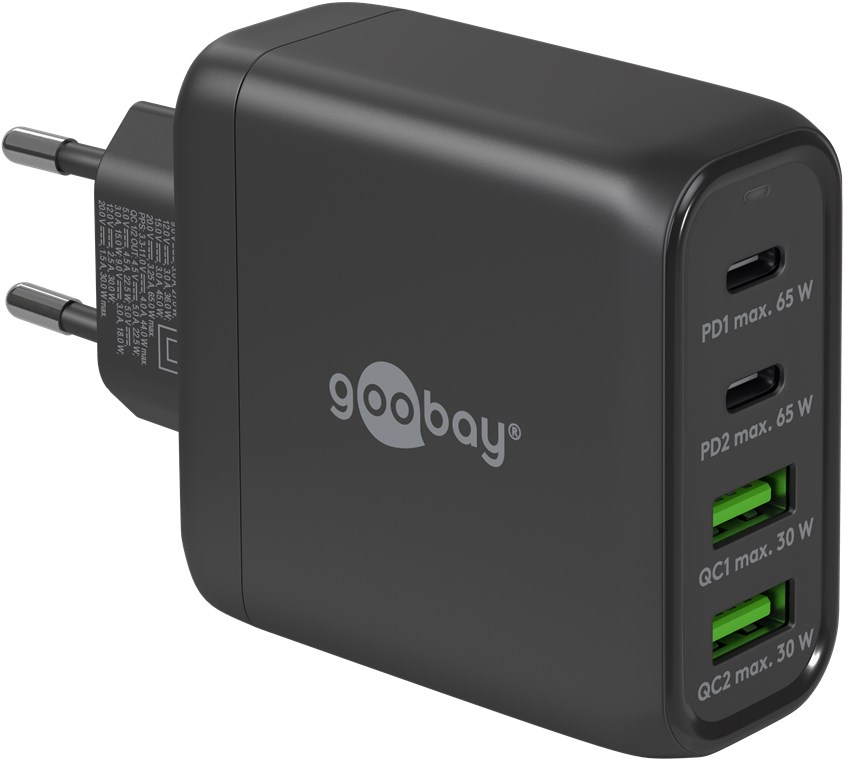 USB-C™ PD GaN multiport snabbladdare (68 W)