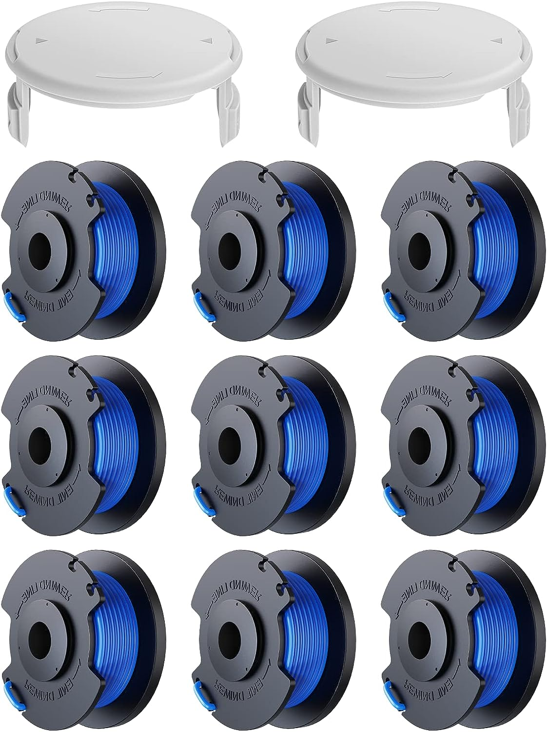 9-pack trimmerspolar med 2 skyddslock för RYOBI trådtrimmer MultiColor