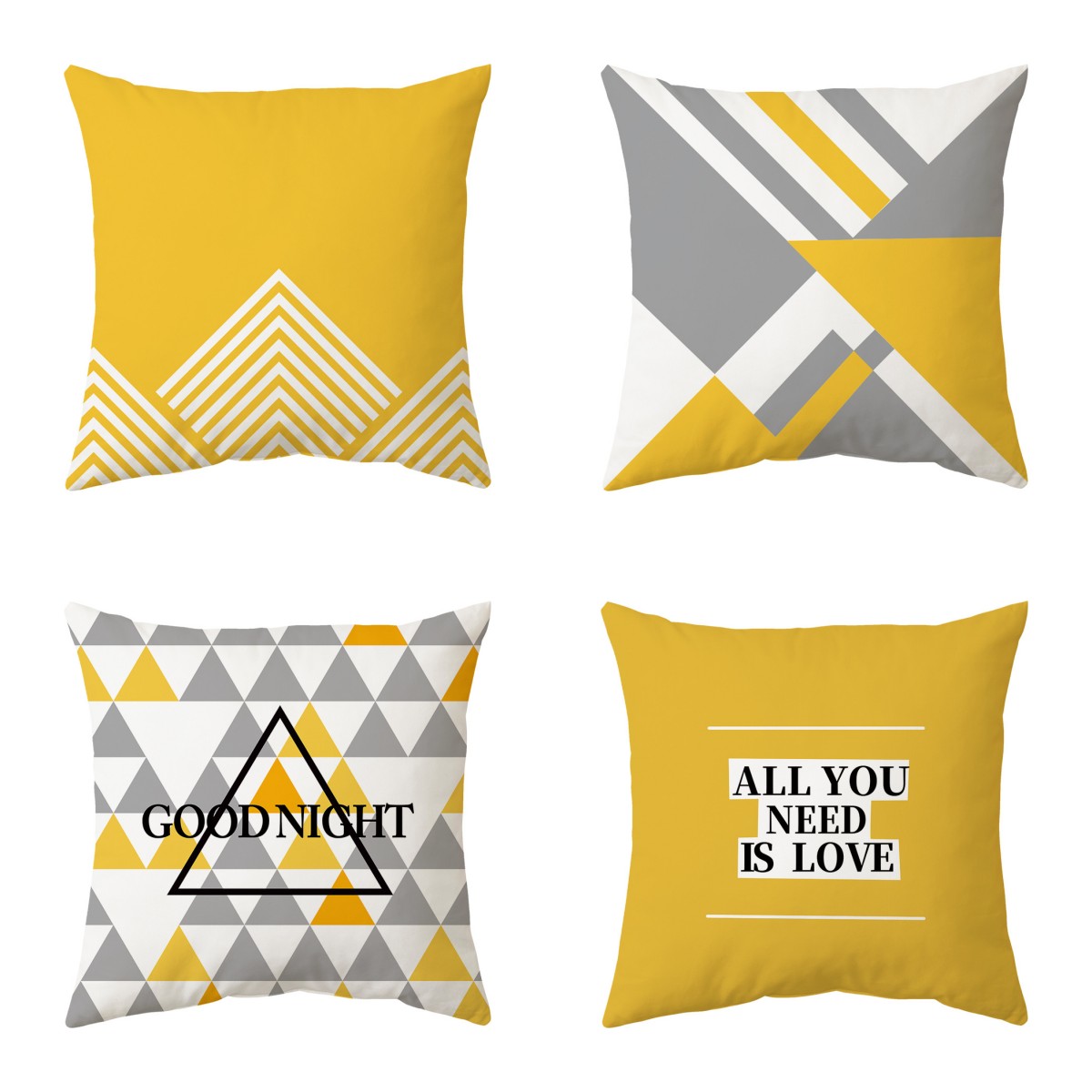 4-pack dekorativa geometriska kuddfodral MultiColor 50 x 50 cm