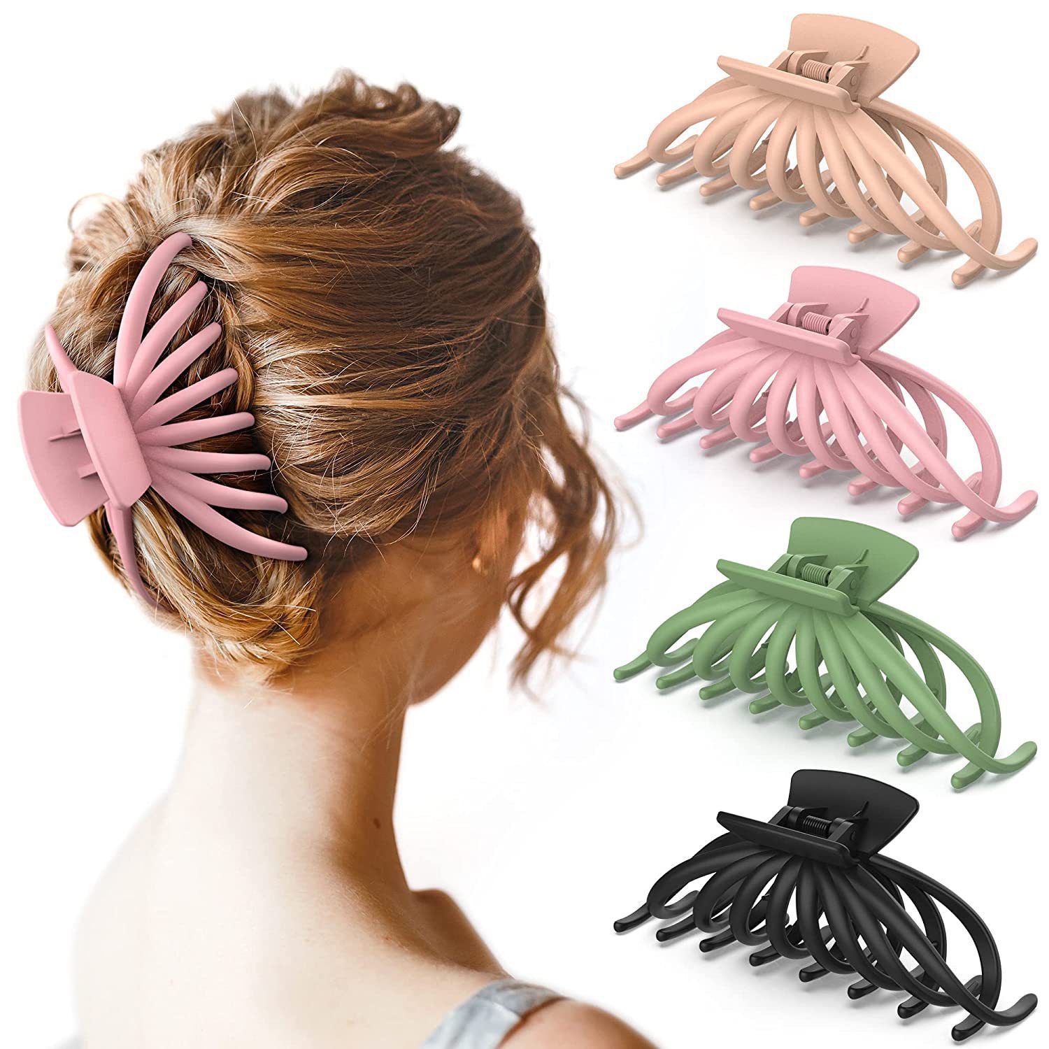 Set med Hårklämmor, 4-pack MultiColor