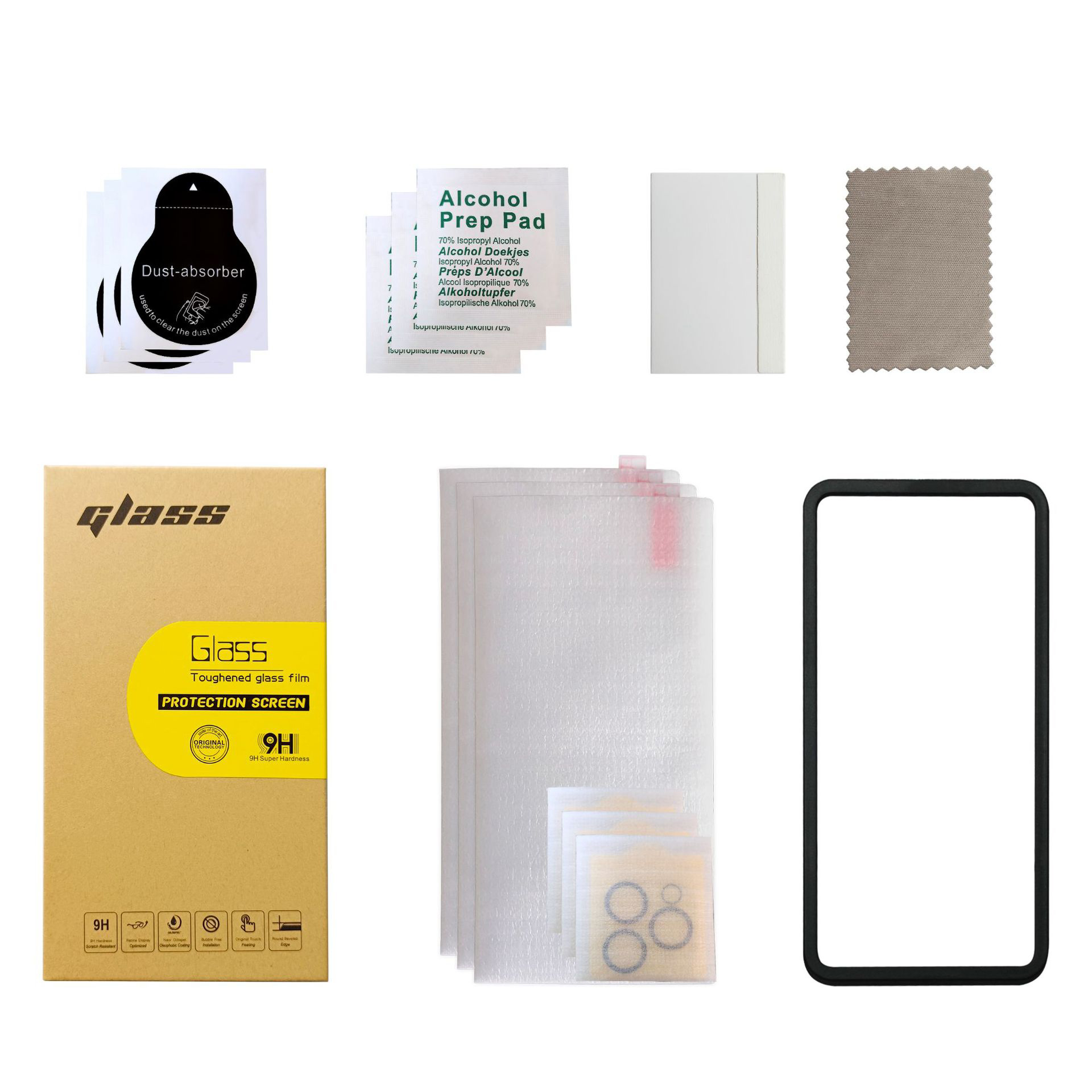 3-pack iPhone 15 Skärmskydd och 3-pack Kameralinsskydd iPhone 15 14.5x6.8x0.1 cm