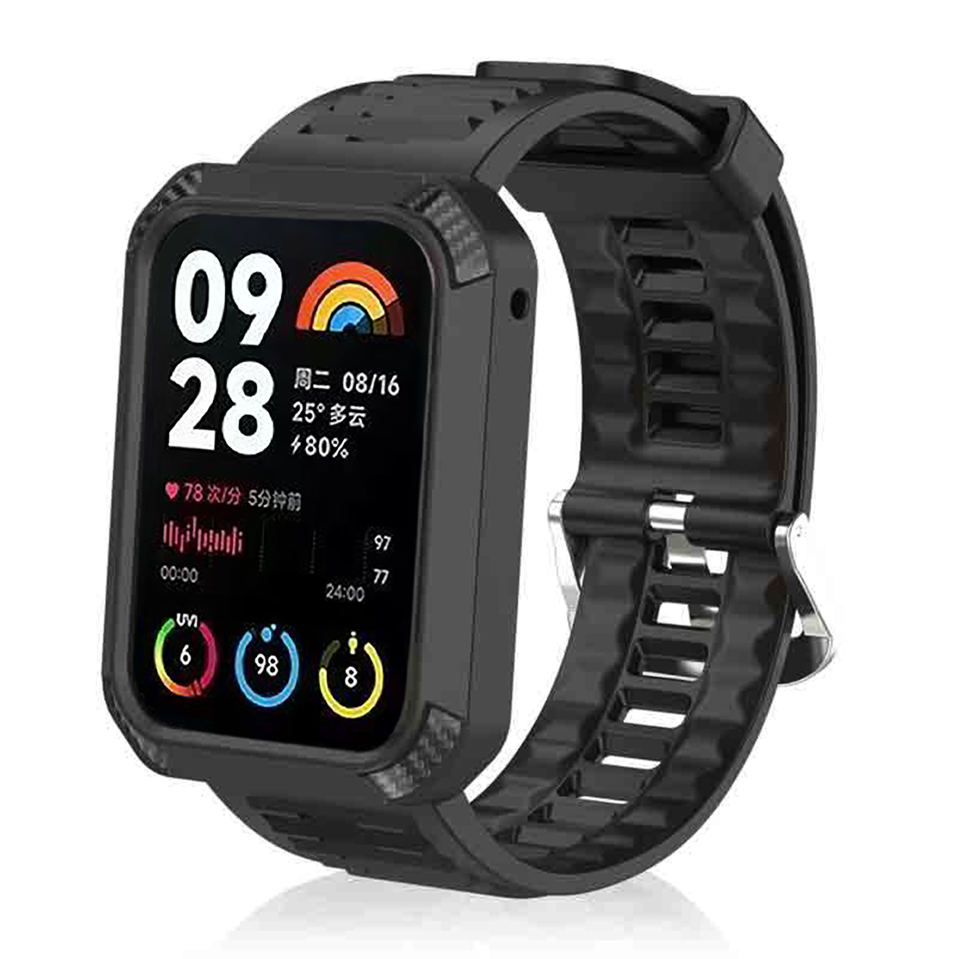 Klockarmband med Skyddsram för Xiaomi Band 8 Pro