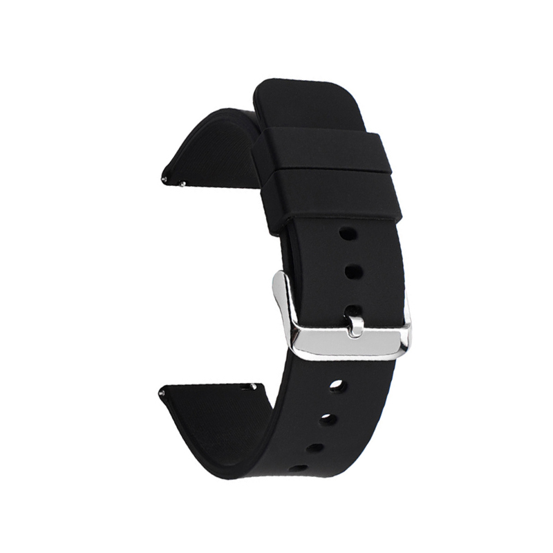 Universalt Klockarmband i Silikon Black 12 mm