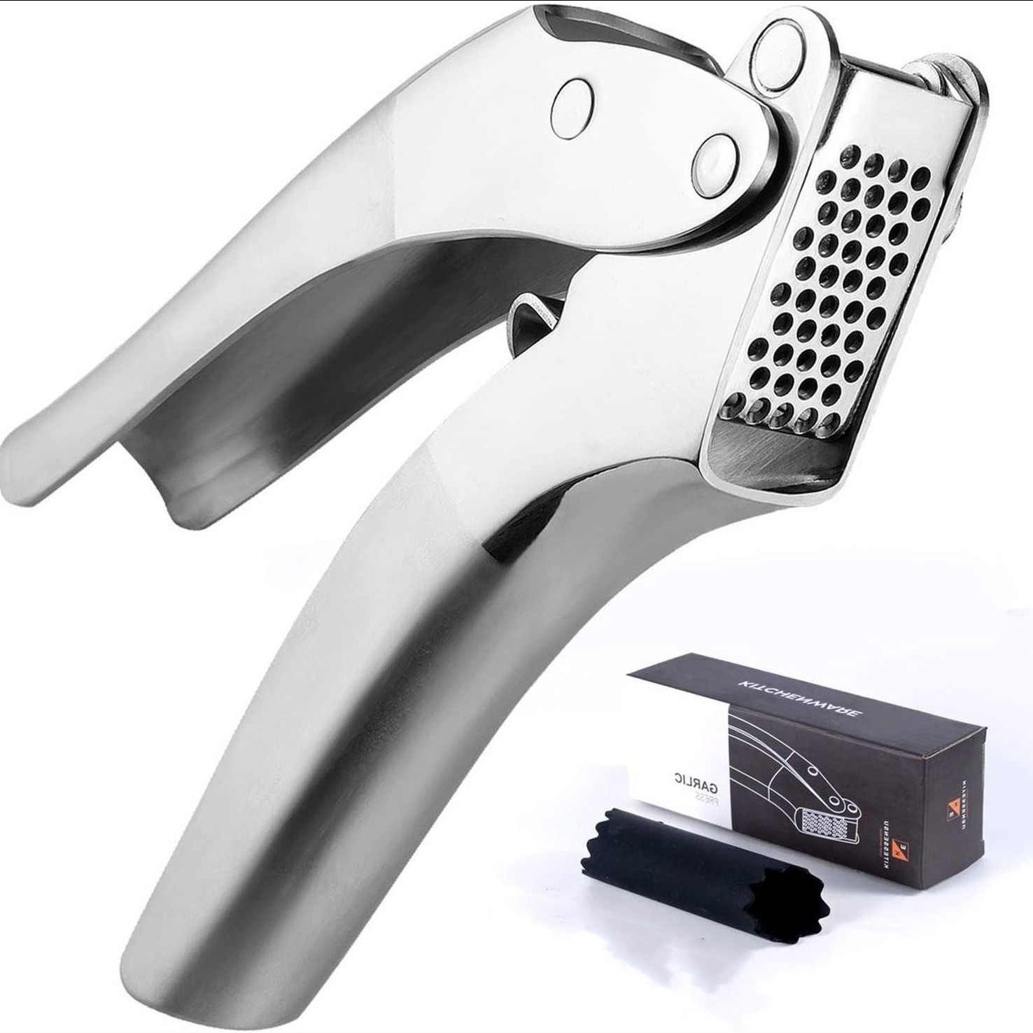 Manuell hvitløkspresse i rustfritt stål