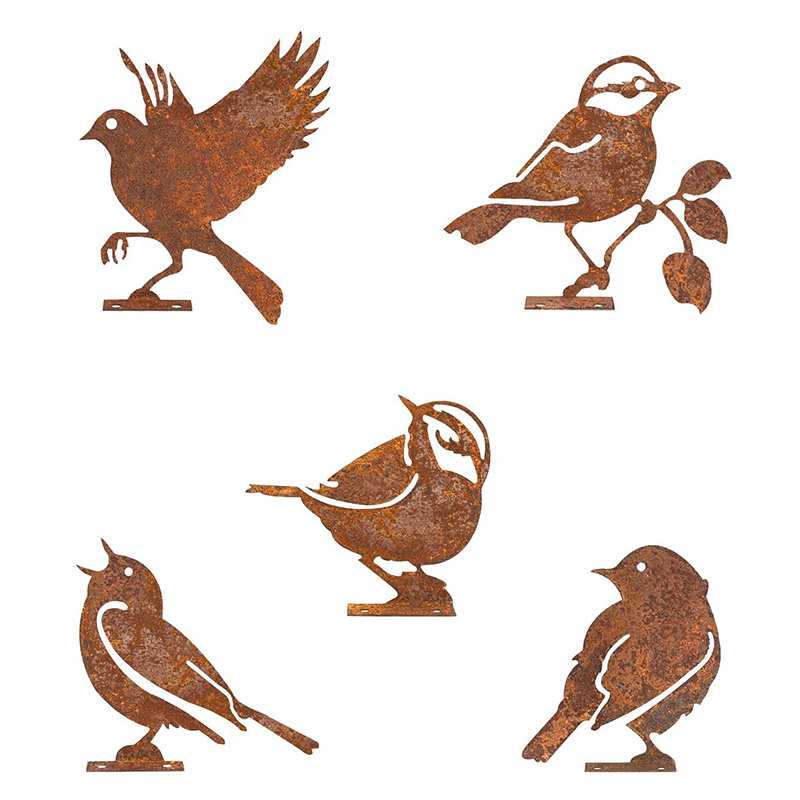 Rustne hagedekorasjoner - Fuglesilhuetter Model 1