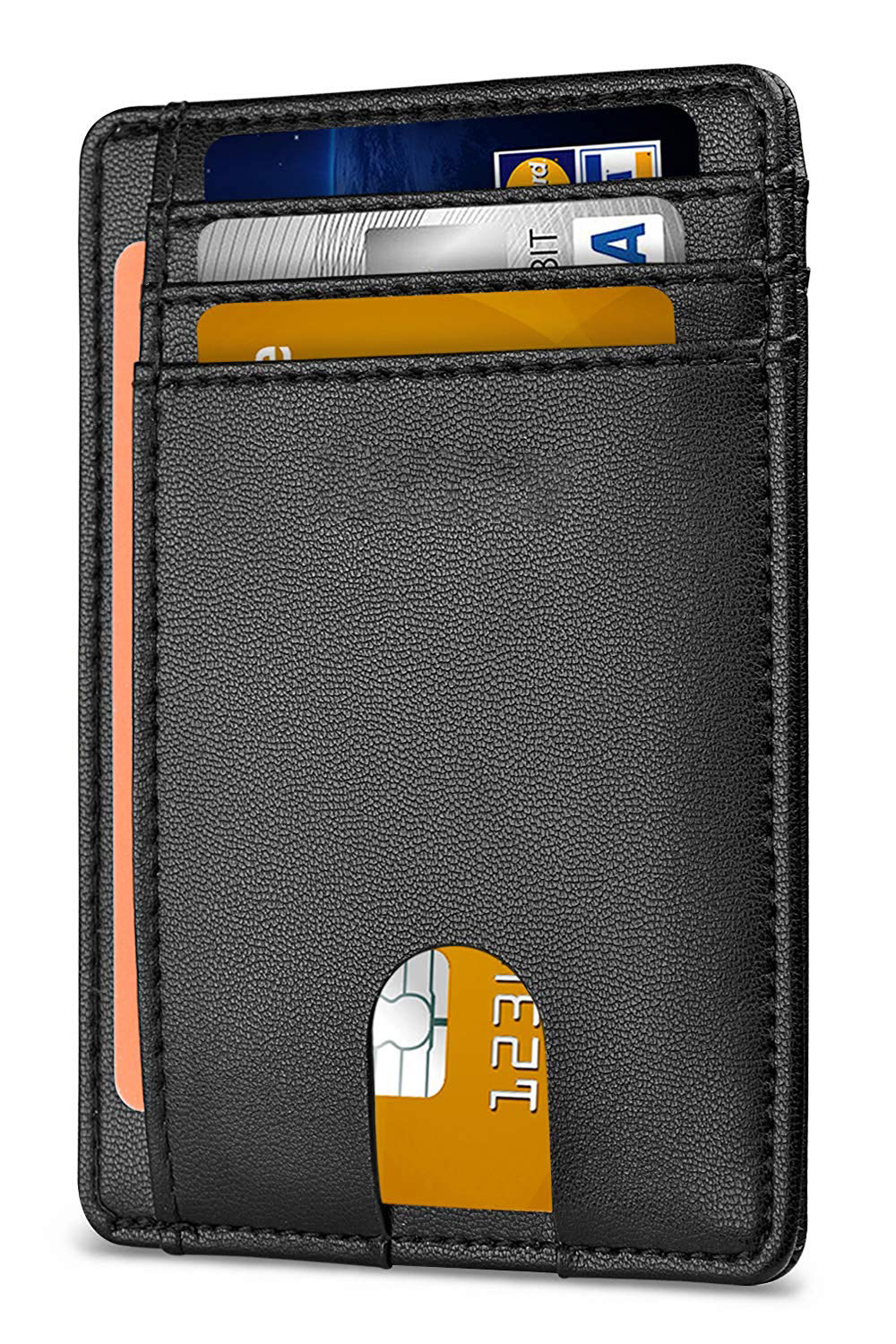 INF RFID anti-tyverikortholder i ekte skinn for menn med airtag-hulldesign