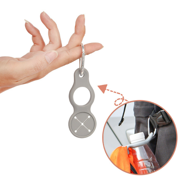 2-paks vannflaskeholder i silikon med karabinkrok