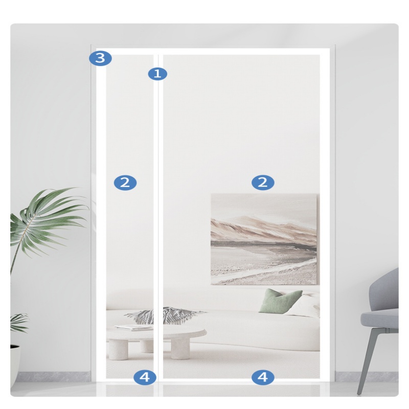 Magnetisk skärmdörr med sidoöppning White L