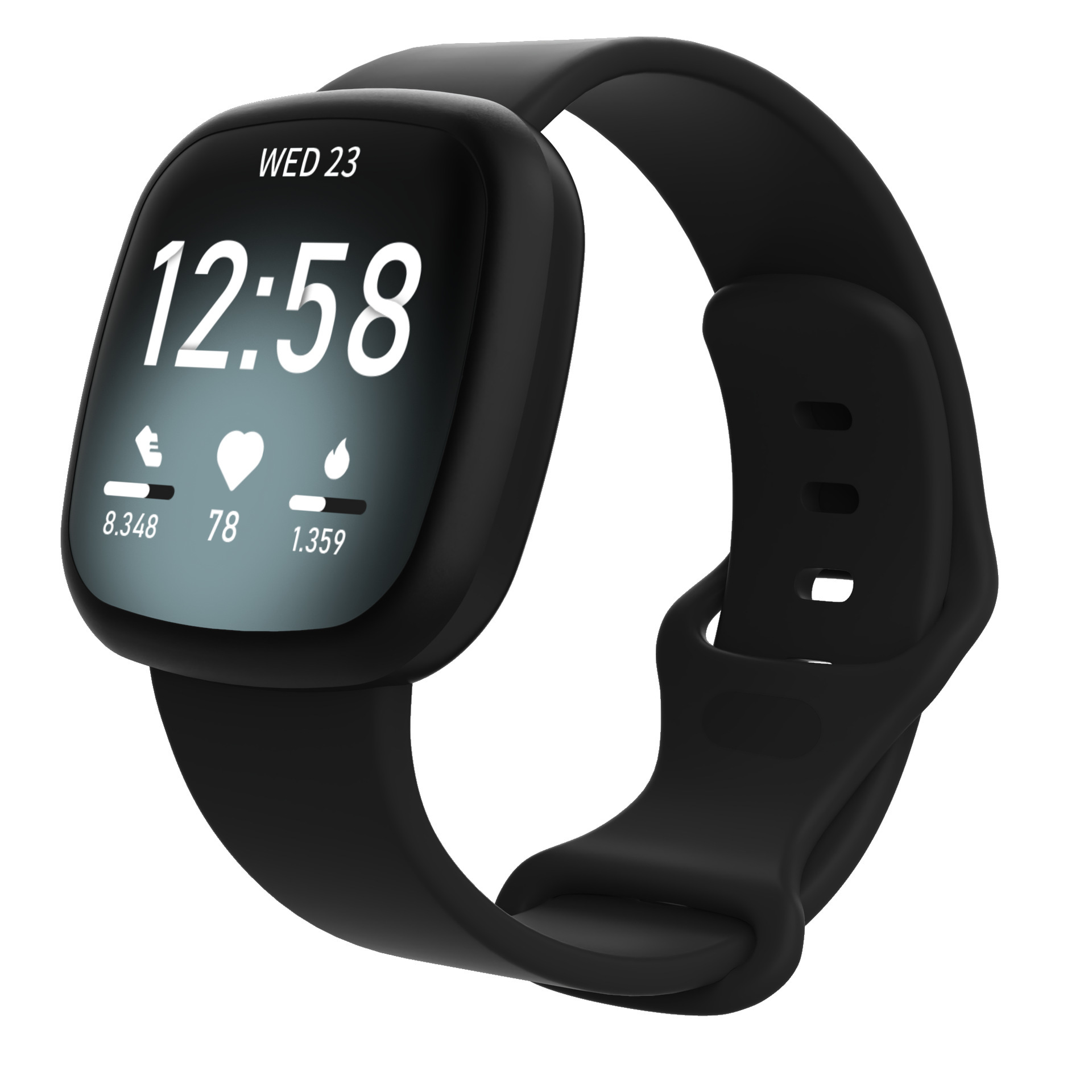 Klokkebånd for Fitbit Versa4/Fitbit Versa3/Fitbit Sense/Fitbit Sense2 Black S