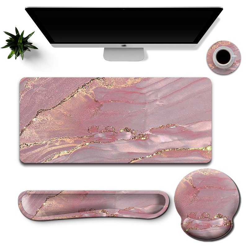 Ergonomisk Musmatta med Handledsstöd Pink
