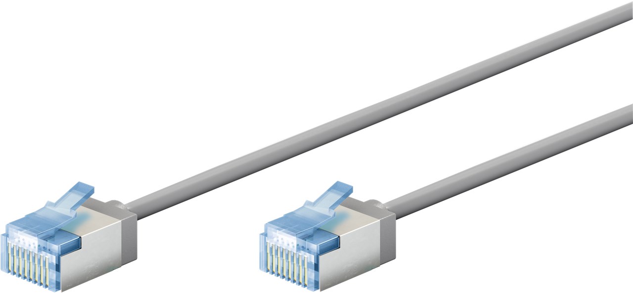 Ultraflexibel patchkabel CAT 6A, slim, U/FTP, grå