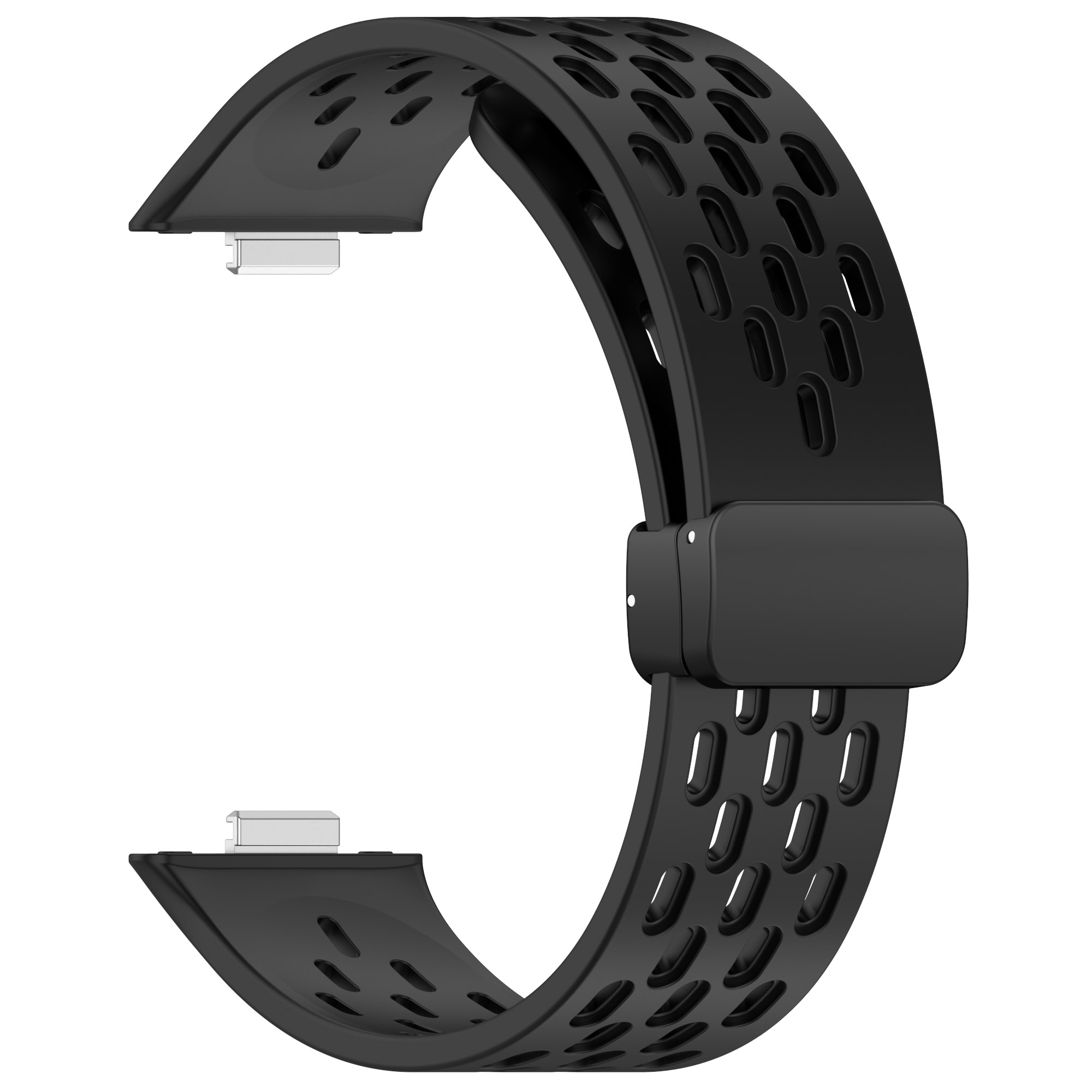 Huawei Watch Fit 3 Pustende silikonrem med magnetisk spenne Black