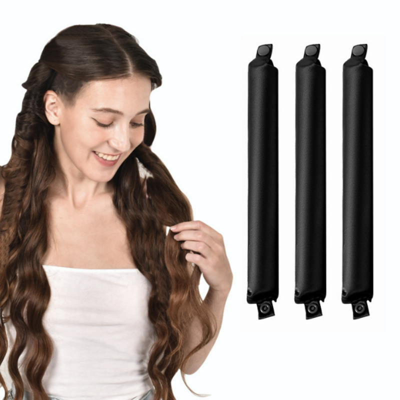 3-delat hårrullar Värmefri Curling Rod Headband