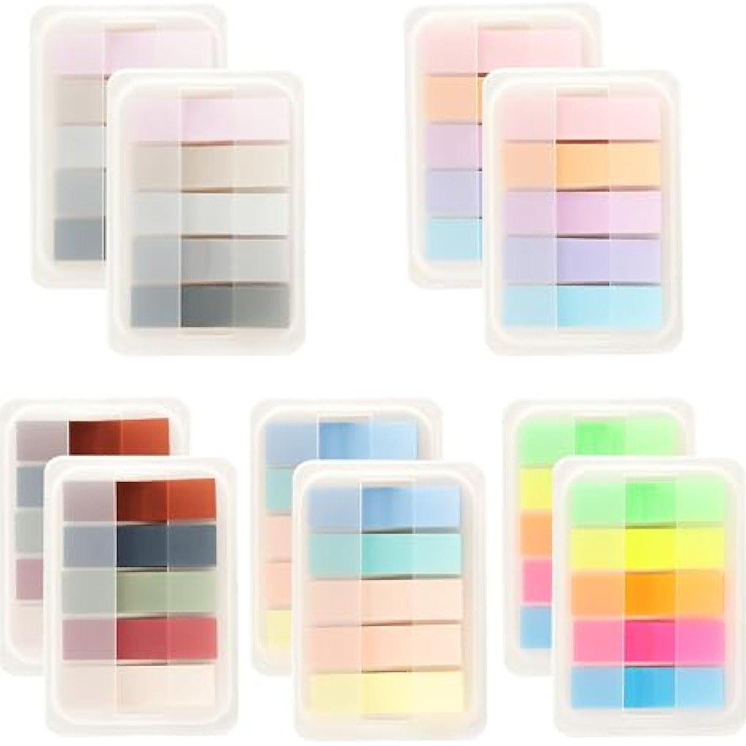 Fluorescerande Sticky Notes, klassificerade indexanteckningar med fodral