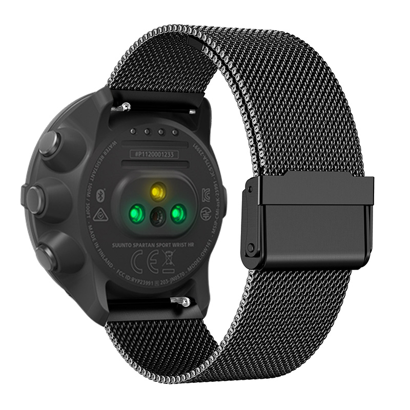 Klockarmband i rostfritt stål för Suunto 9 Baro/7/d5/Spartan Black 24 mm