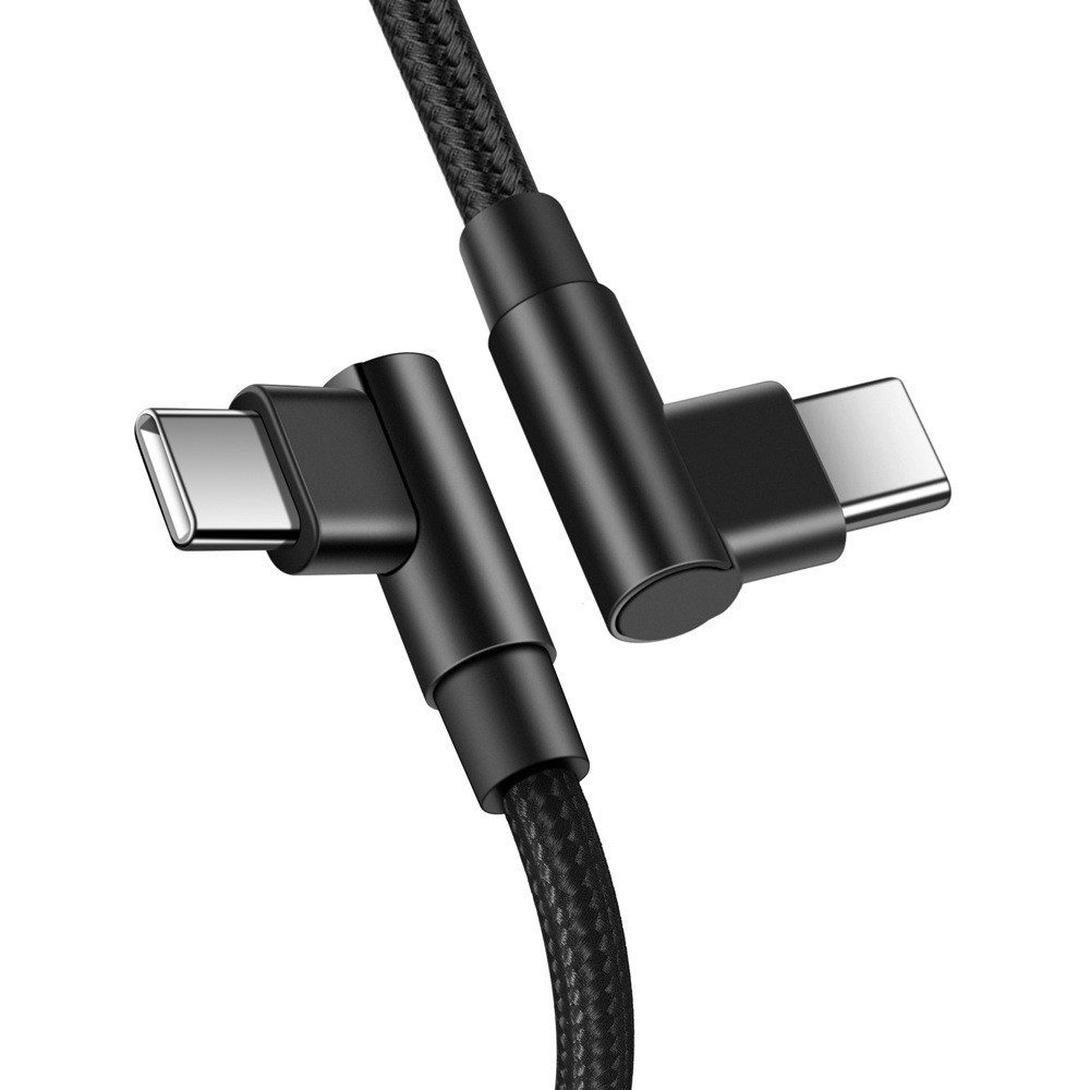 Vinklet datakabel - USB-C til USB-C 1 m