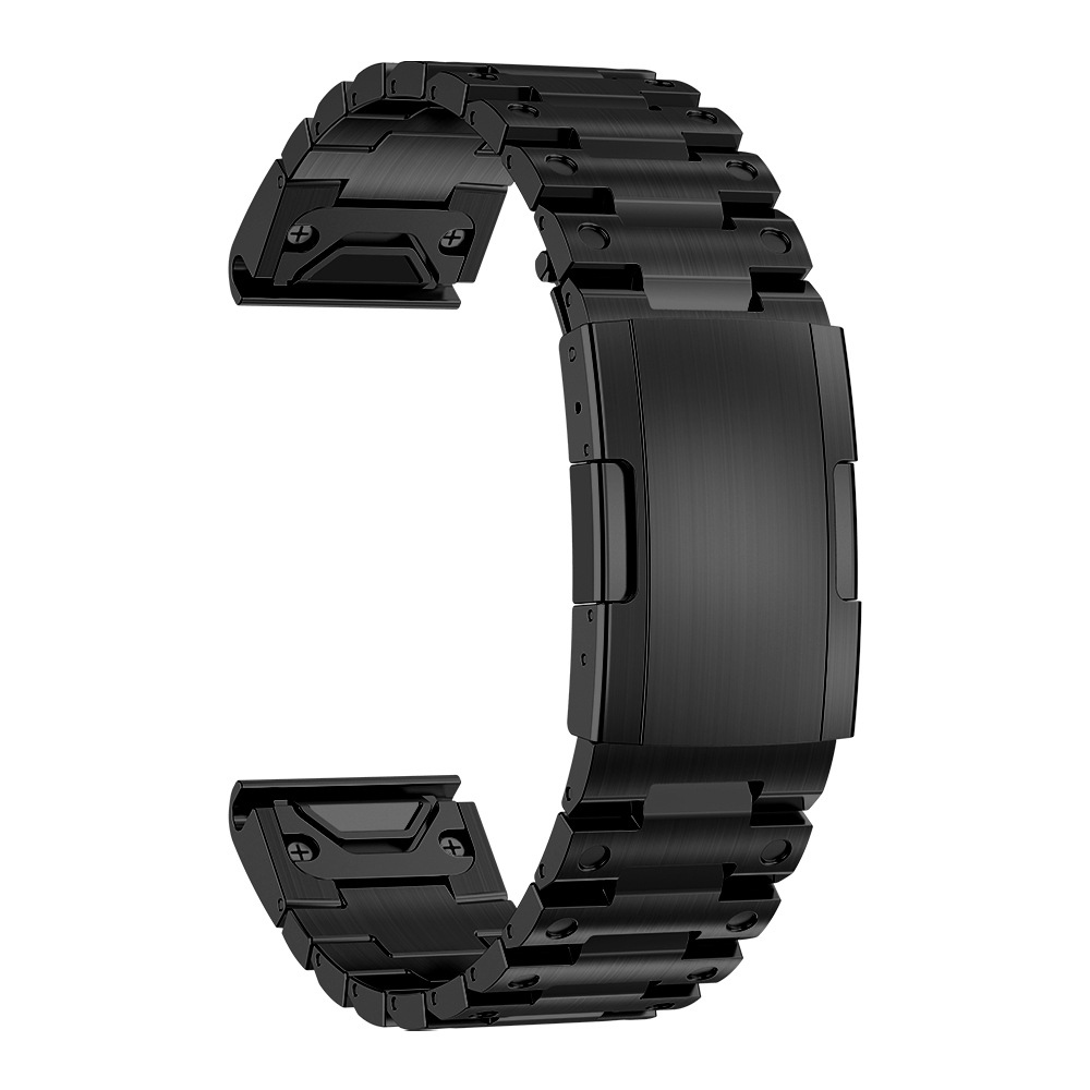 Klockarmband i rostfritt stål för Garmin-klockor Black 26 mm