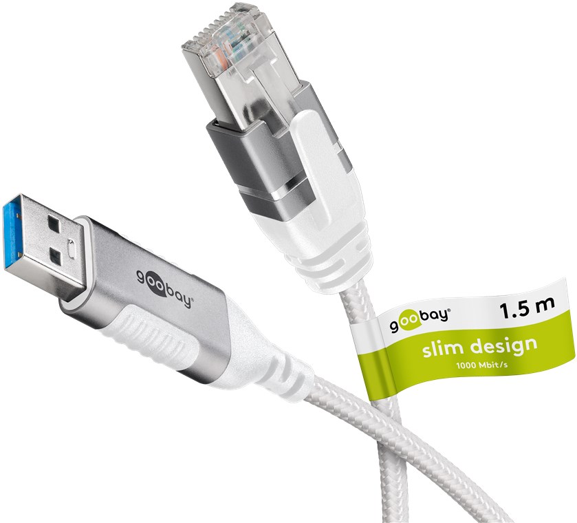 Ethernet-kabel USB-A 3.0 till RJ45, Slim, 1,5 m