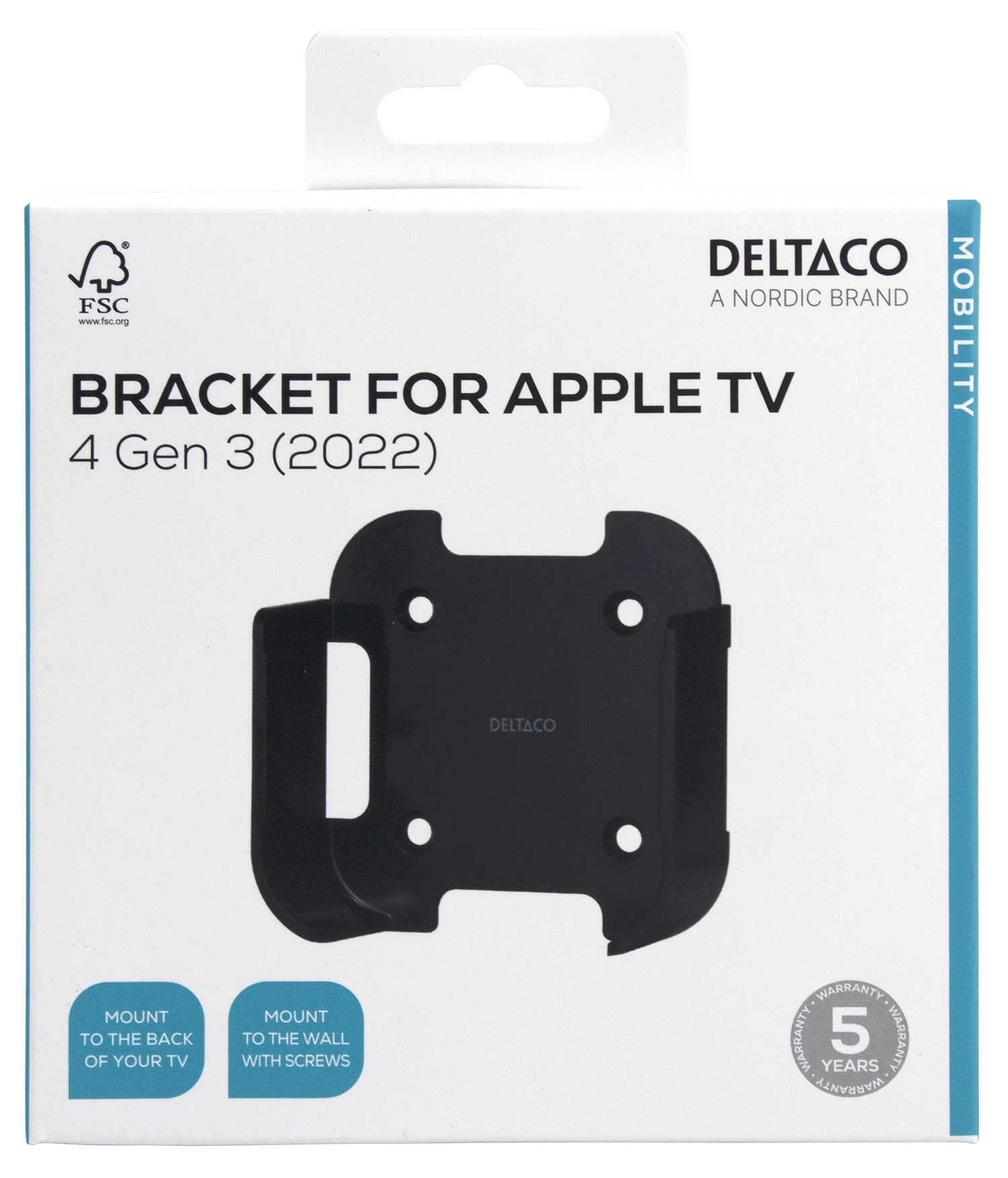 Wall mount for 4K Gen 3 Apple TV, black