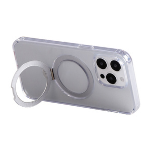 Magnetiskt skyddande telefonfodral med hållare Joyroom JR-BP004 för iPhone 15 (transparent)