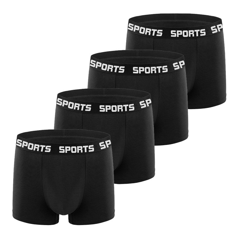 Boxershorts för män, säker och stödjande passform Black 4-Pack S