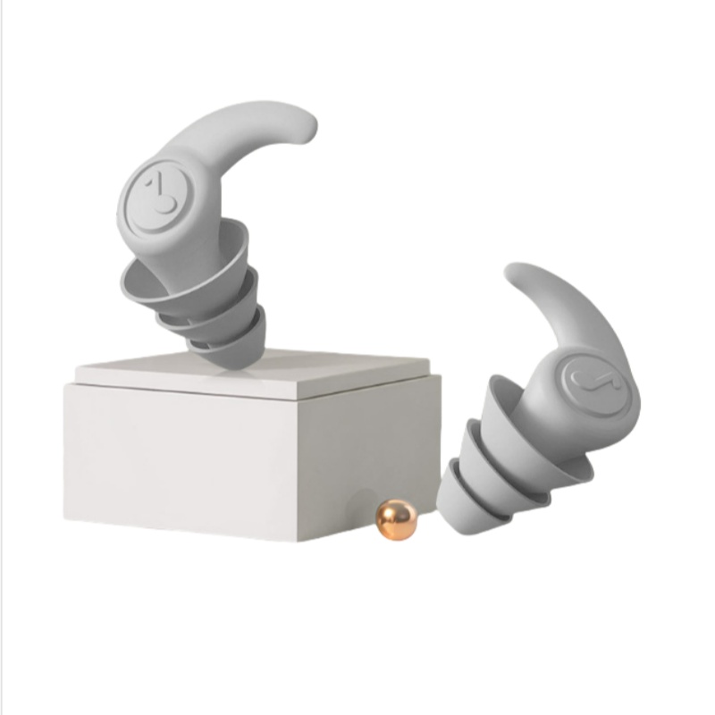 Støyreduserende silikon ørepropper for søvn, studier og reiser Grey