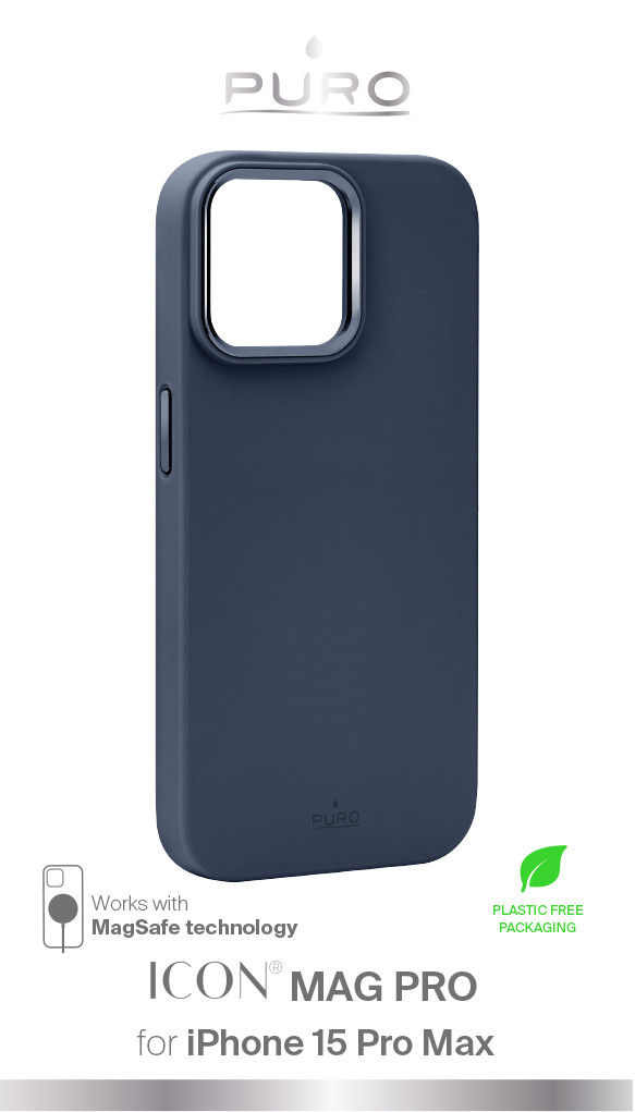 iPhone 15 Pro Max silicone cover ICON MAG PRO, dark blue