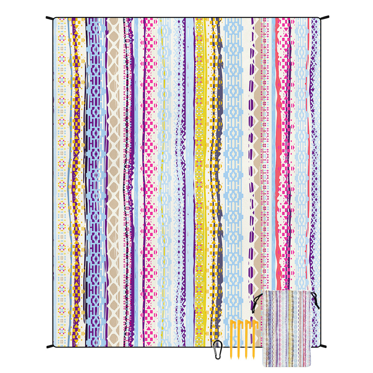 Ekstra stor strandmatte for piknik og camping - Hurtigtørkende og vanntett Model 1