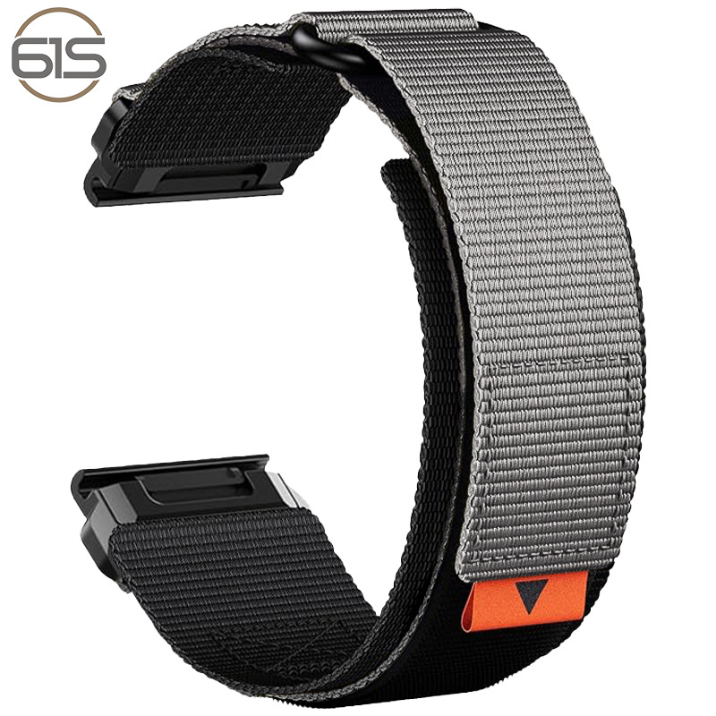 26 mm nylon klokkereim for Garmin Fenix 8/7X Pro/5X/6X Grey