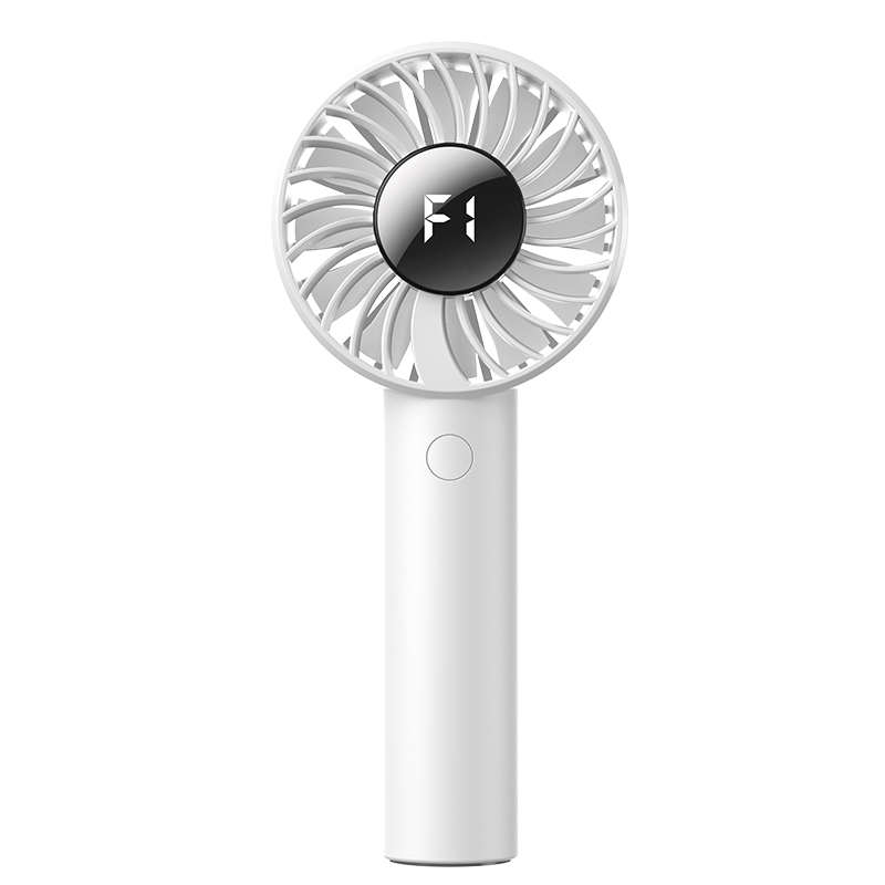 Bärbar handhållen fläkt med 5 hastigheter och digital display White