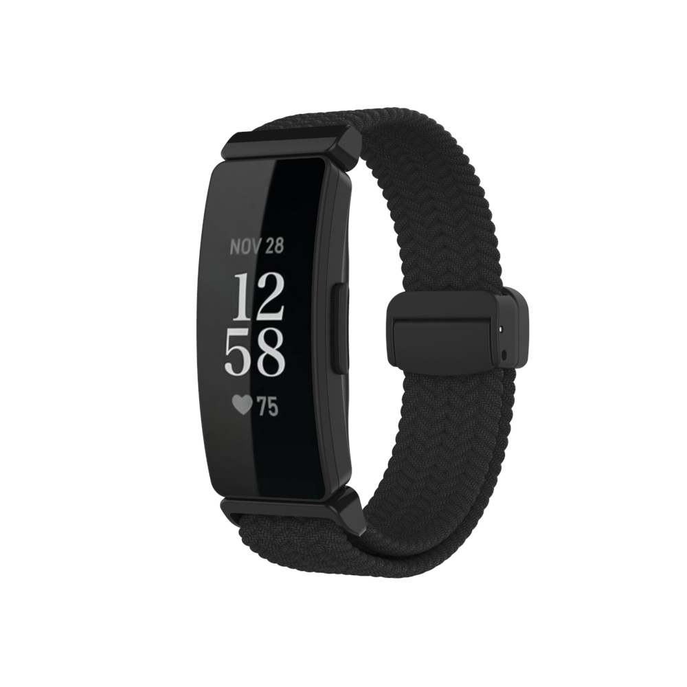 Stilrent vävt magnetband i nylon för Fitbit Inspire 3 Black