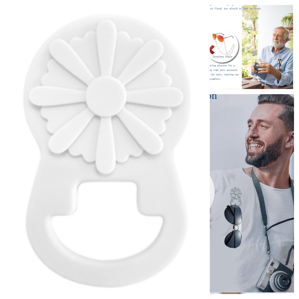 Magnetisk Glasögonhållare för Kläder White