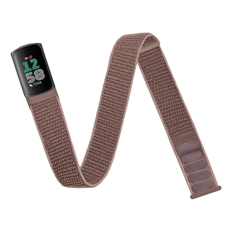 Nylon Armband Kompatibelt Med Fitbit Charge5/6 - Justerbart, Andningsbart Och Bekvämt Pink