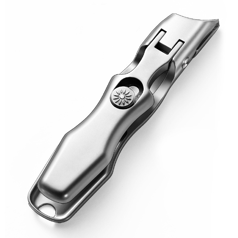 Stor Skrå Negleklipper i Rustfrit Stål - Præcis Klipning, Anti-Sprøjt Design, Ideel til Tykke Negle